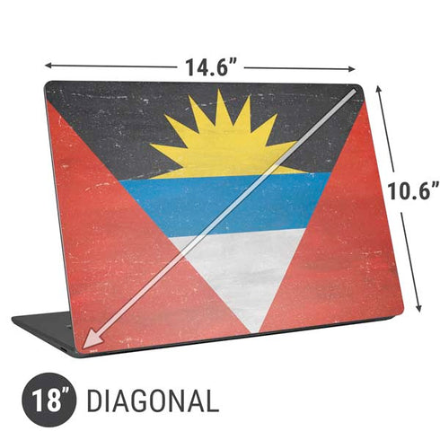 Antigua and Barbuda Flag Distressed Universal Laptop 18in (14.6 x 10.6in) Skin